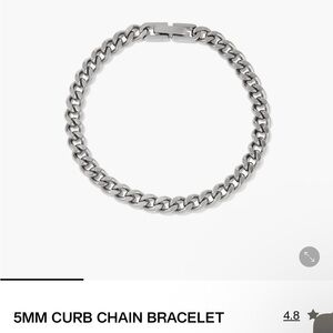 Mejuri 5mm Curb Bracelet Titanium 7.5in Length